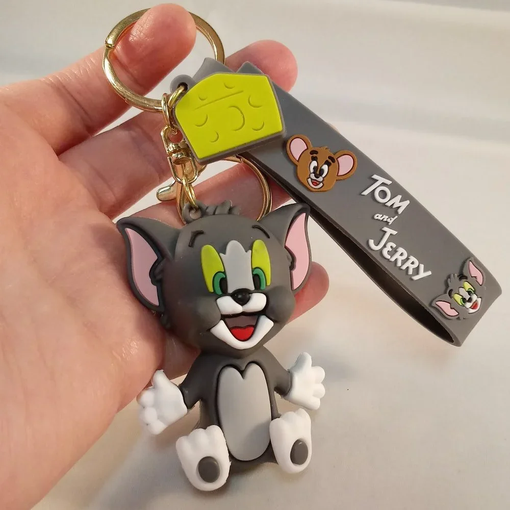 Tom and Jerry Cat Key Chain Key Ring Cartoon Character Figurine Keychain Gift
